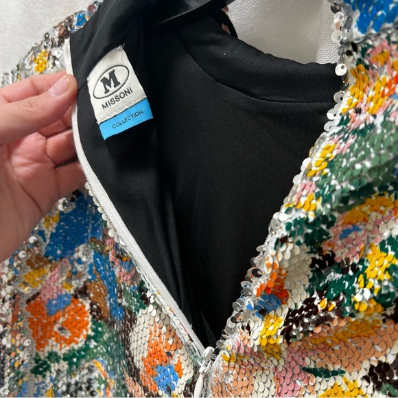NWT - Missoni FLORAL-PRINT SEQUINED JERSEY MINI DRESS IN MULTICOLOR - 42 - Picture 16 of 16